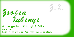 zsofia kubinyi business card